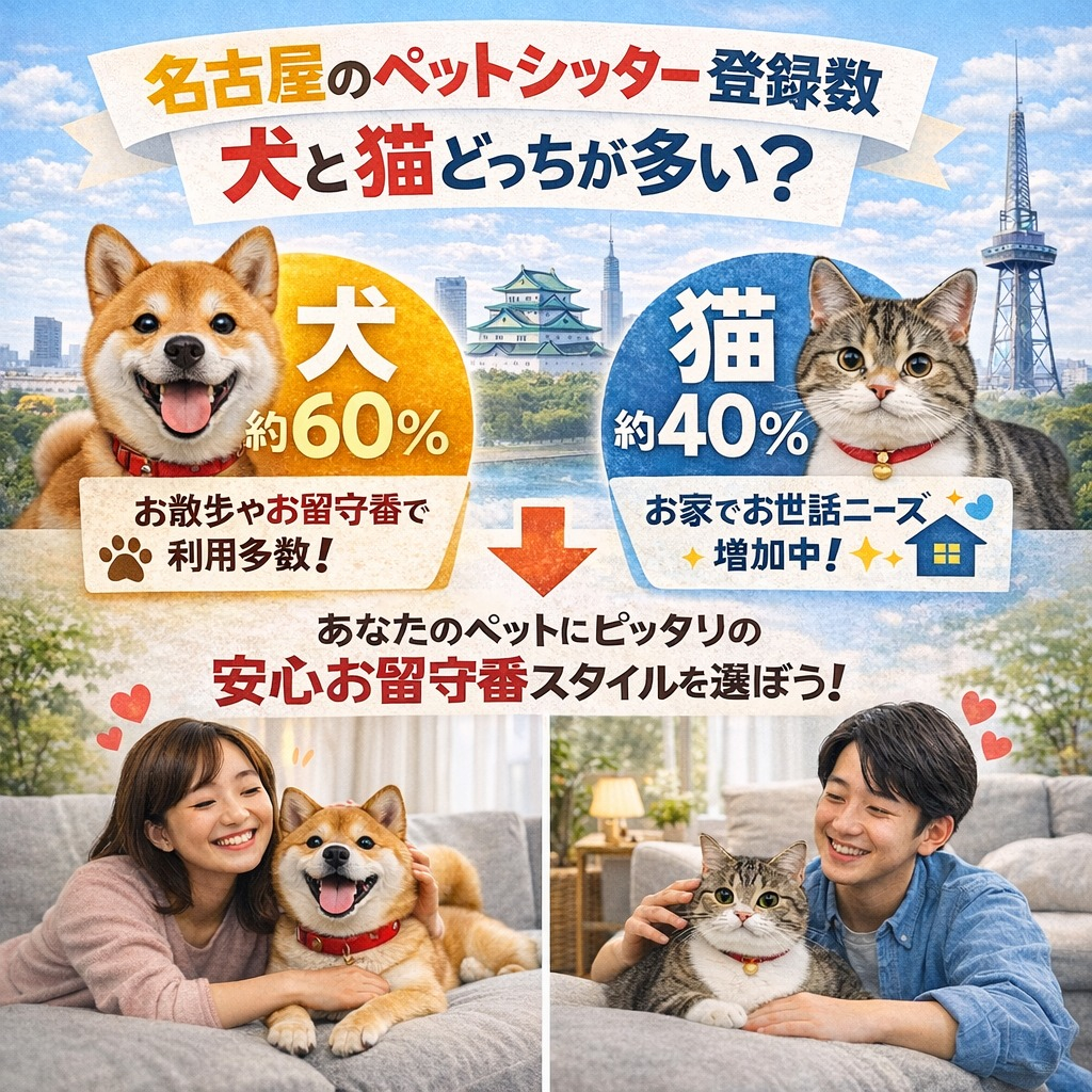 📊 名古屋のペットシッター登録数って？犬と猫どっちが多い？