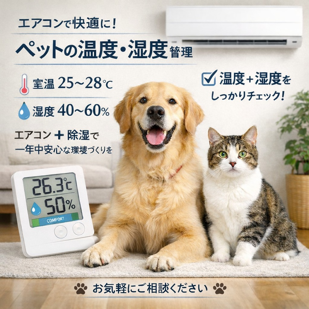 「人が快適＝ペットも快適」とは限りません 🌡️💦